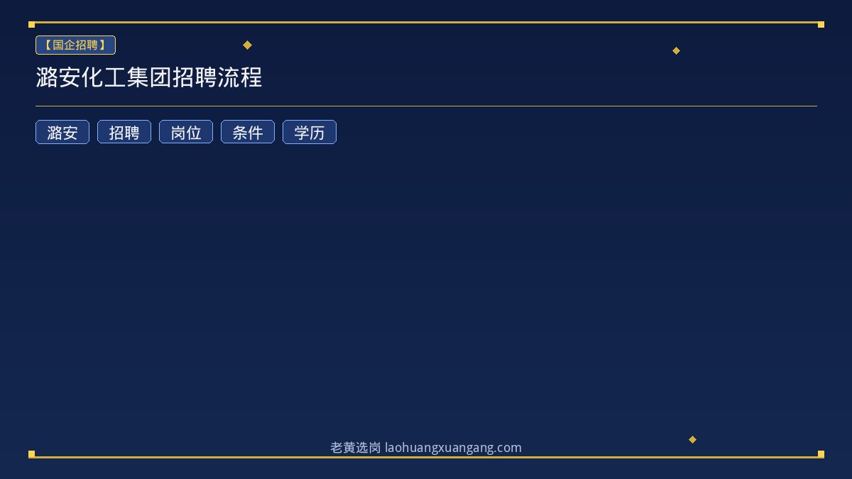 潞安化工集团招聘流程 - 老黄选岗