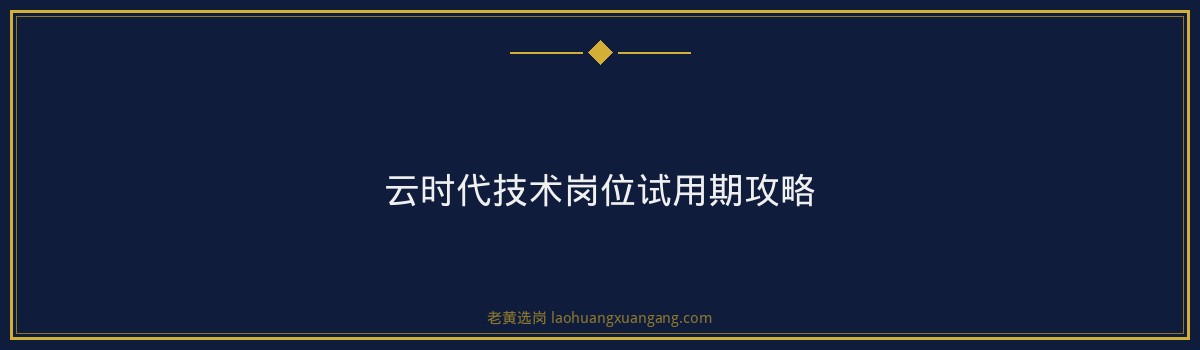 云时代技术岗位试用期攻略，老黄选岗助您顺利入职 - 要点