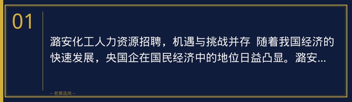 潞安化工人力资源招聘，老黄选岗助你一臂之力 - 章节