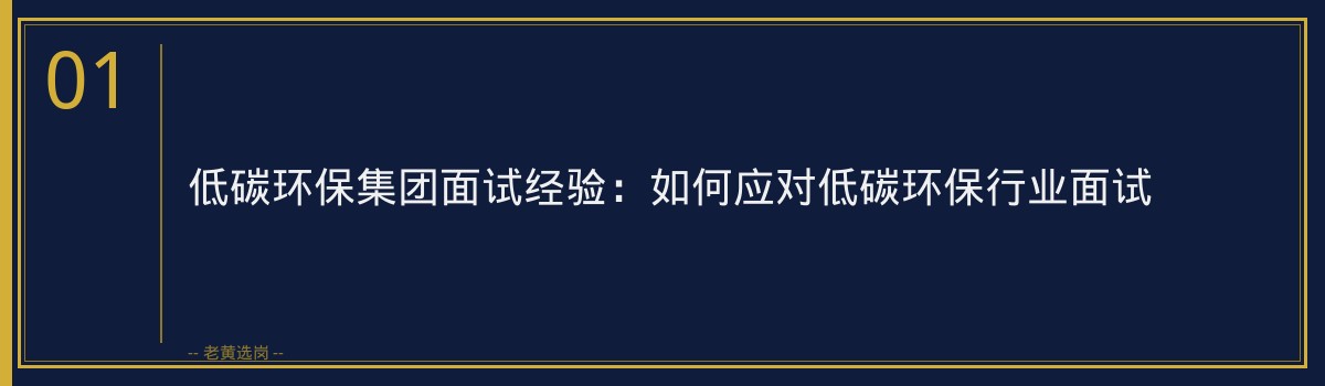 低碳环保集团面试经验:如何应对低碳环保行业面试 - 章节