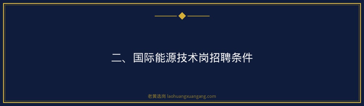 国际能源技术岗招聘条件 - 要点