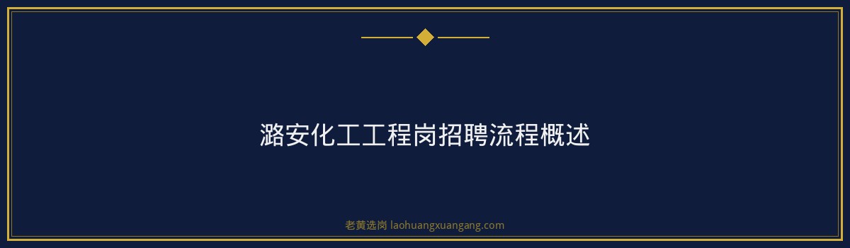 老黄选岗：深度解读潞安化工工程岗招聘流程及备考指南 - 要点