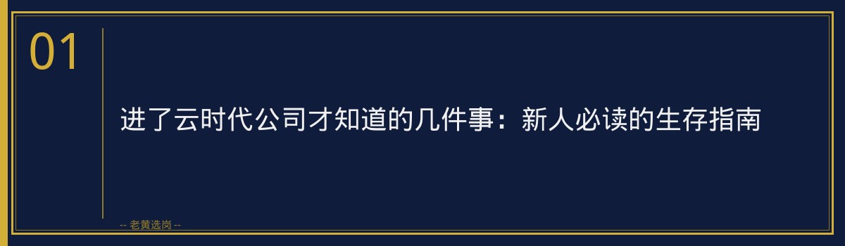 进了云时代公司才知道的几件事：新人必读的生存指南 - 章节