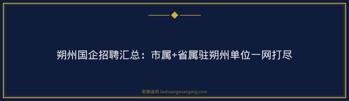 朔州国企招聘汇总：市属+省属驻朔州单位一网打尽 - 要点