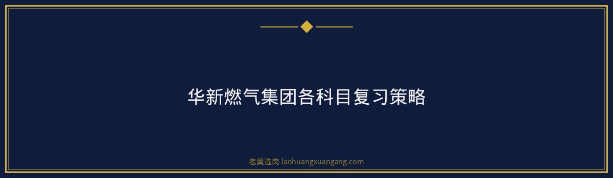 华新燃气集团笔试备考攻略 - 要点