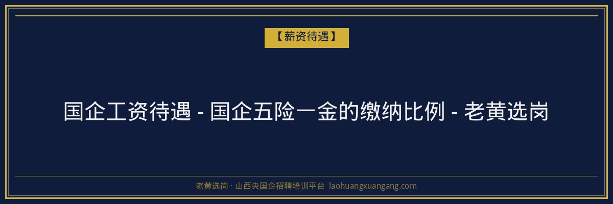 国企工资待遇 - 国企五险一金的缴纳比例 - 老黄选岗 - 老黄选岗