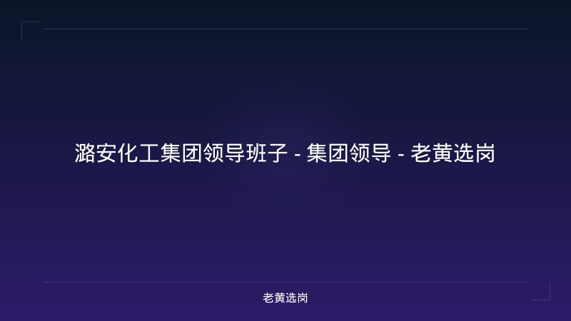 潞安化工集团领导班子 - 集团领导 - 老黄选岗 - 老黄选岗