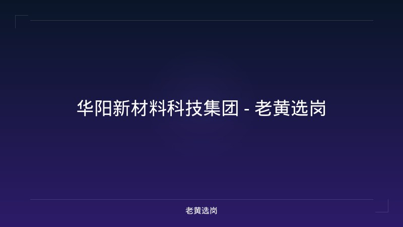 华阳新材料科技集团 - 老黄选岗 - 老黄选岗