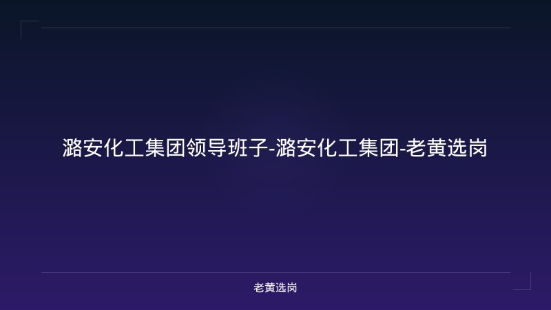潞安化工集团领导班子-潞安化工集团-老黄选岗 - 老黄选岗