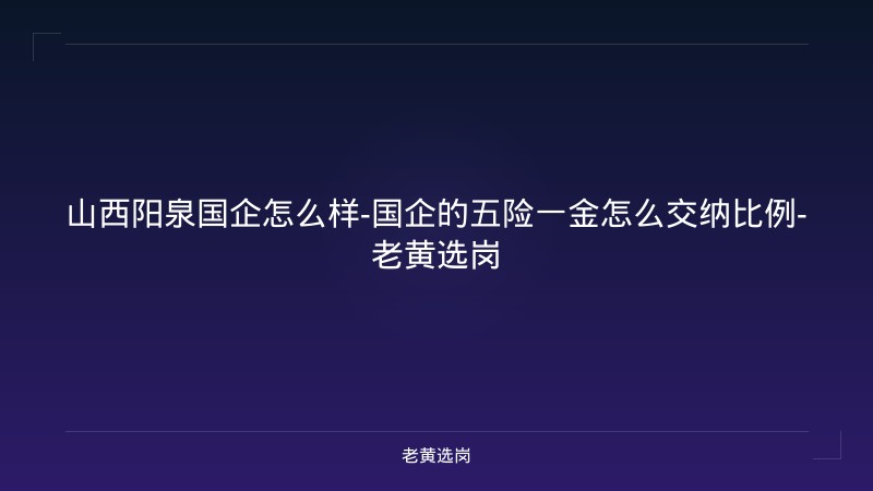 山西阳泉国企怎么样-国企的五险一金怎么交纳比例-老黄选岗 - 老黄选岗
