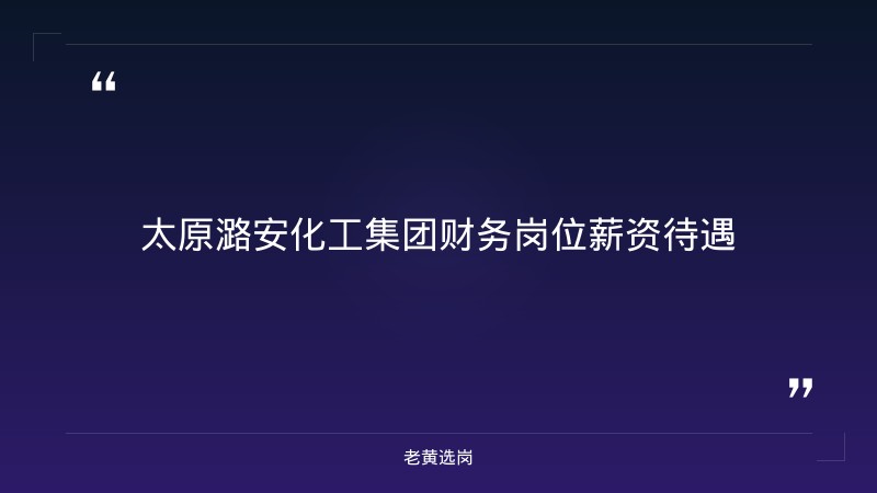 太原潞安化工集团财务岗薪资待遇-老黄选岗 - 章节