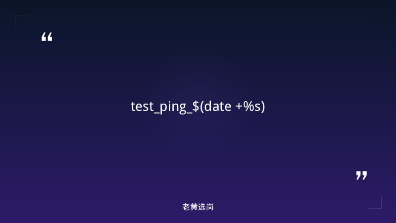 test_ping_$(date +%s) - 要点