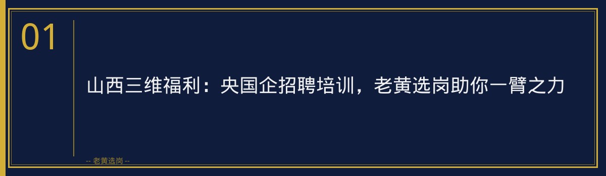 山西三维福利:央国企招聘培训,老黄选岗助你一臂之力 - 章节