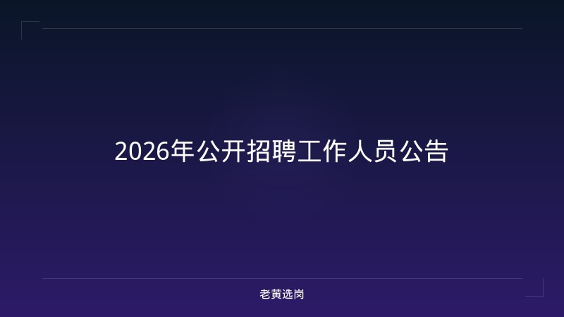2026年公开招聘工作人员公告 - 老黄选岗