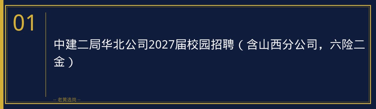 中建二局华北公司2027届校园招聘（含山西分公司，六险二金） - 章节