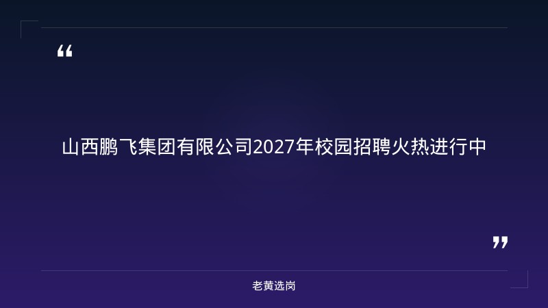 山西鹏飞集团有限公司2027年校园招聘公告 - 章节