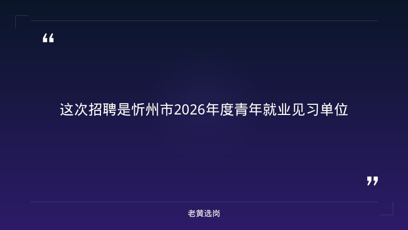 2026年度青年就业见习单位及岗位的公示｜老黄选岗 - 章节
