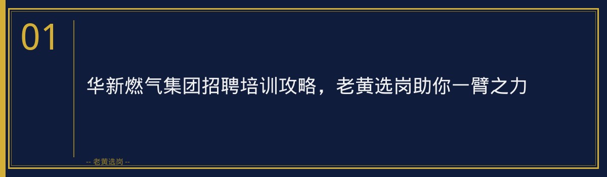 华新燃气集团招聘培训攻略，老黄选岗助你一臂之力 - 章节