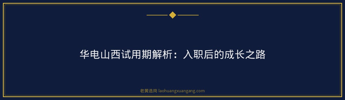 华电山西试用期解析:入职后的成长之路 - 要点